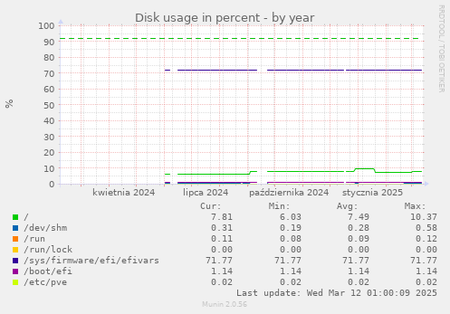 Disk usage in percent