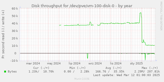 Disk throughput for /dev/pve/vm-100-disk-0