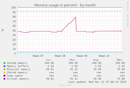 Memory usage in percent